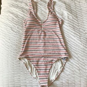 NWT Aerie Ribbed Long Torso Striped Bathing Suit